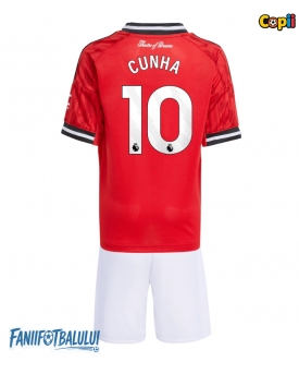 Manchester United Matheus Cunha #10 Echipament de Fotbal Replică 2025-26 Copii Acasa (+ Șorturi)